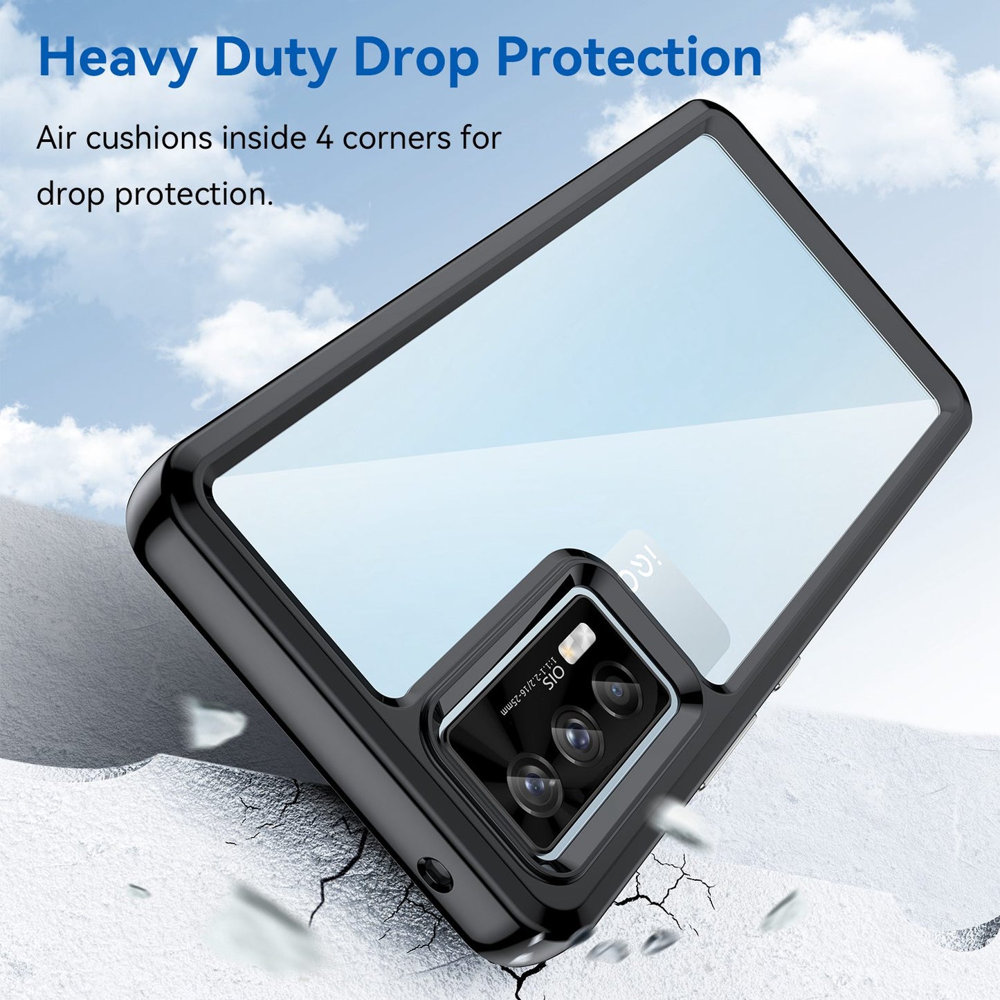 For vivo iQOO 7 (India) 5G/iQOO Neo5 Wear-resistant Anti-drop Transparent Back Case Hybrid Acrylic + TPU Mobile Phone Cover with Independent Buttons