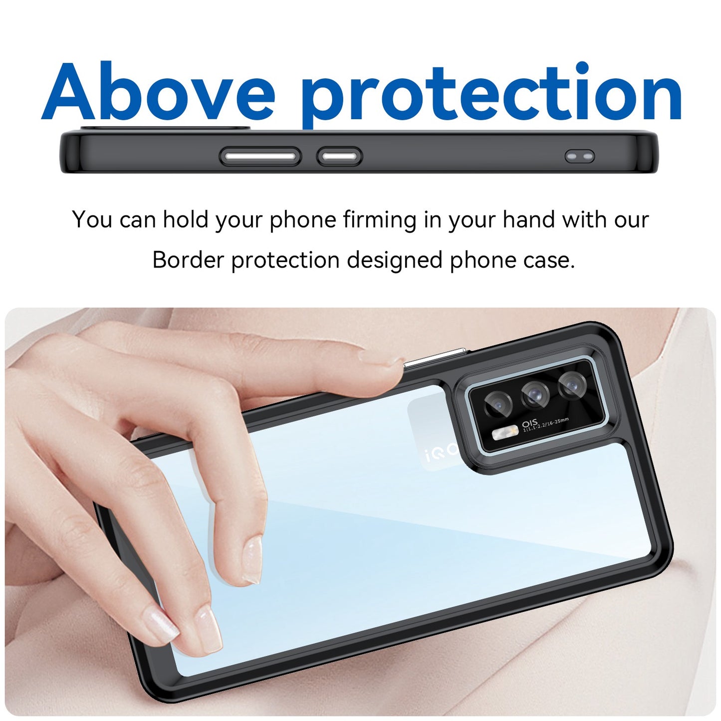 For vivo iQOO 7 (India) 5G/iQOO Neo5 Wear-resistant Anti-drop Transparent Back Case Hybrid Acrylic + TPU Mobile Phone Cover with Independent Buttons