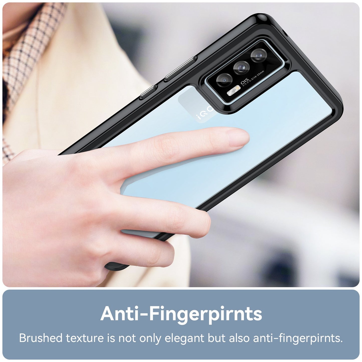 For vivo iQOO 7 (India) 5G/iQOO Neo5 Wear-resistant Anti-drop Transparent Back Case Hybrid Acrylic + TPU Mobile Phone Cover with Independent Buttons