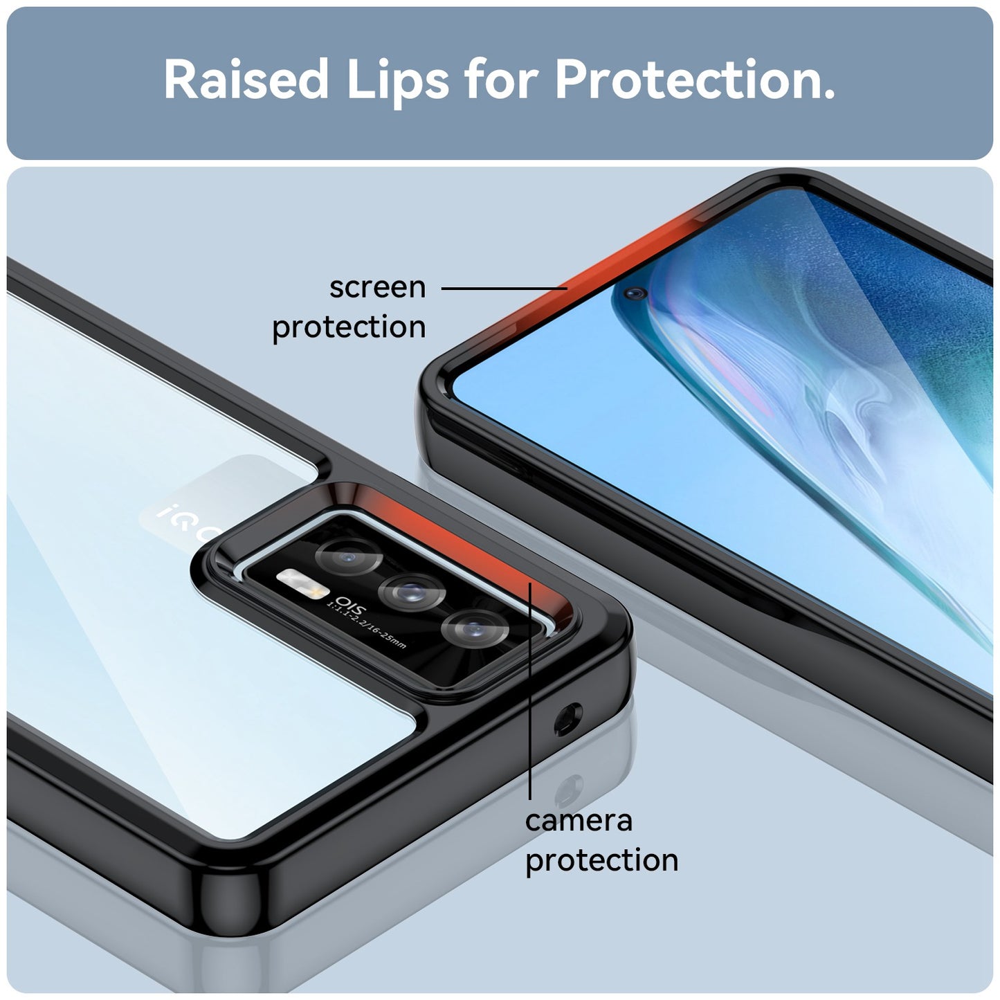 For vivo iQOO 7 (India) 5G/iQOO Neo5 Wear-resistant Anti-drop Transparent Back Case Hybrid Acrylic + TPU Mobile Phone Cover with Independent Buttons