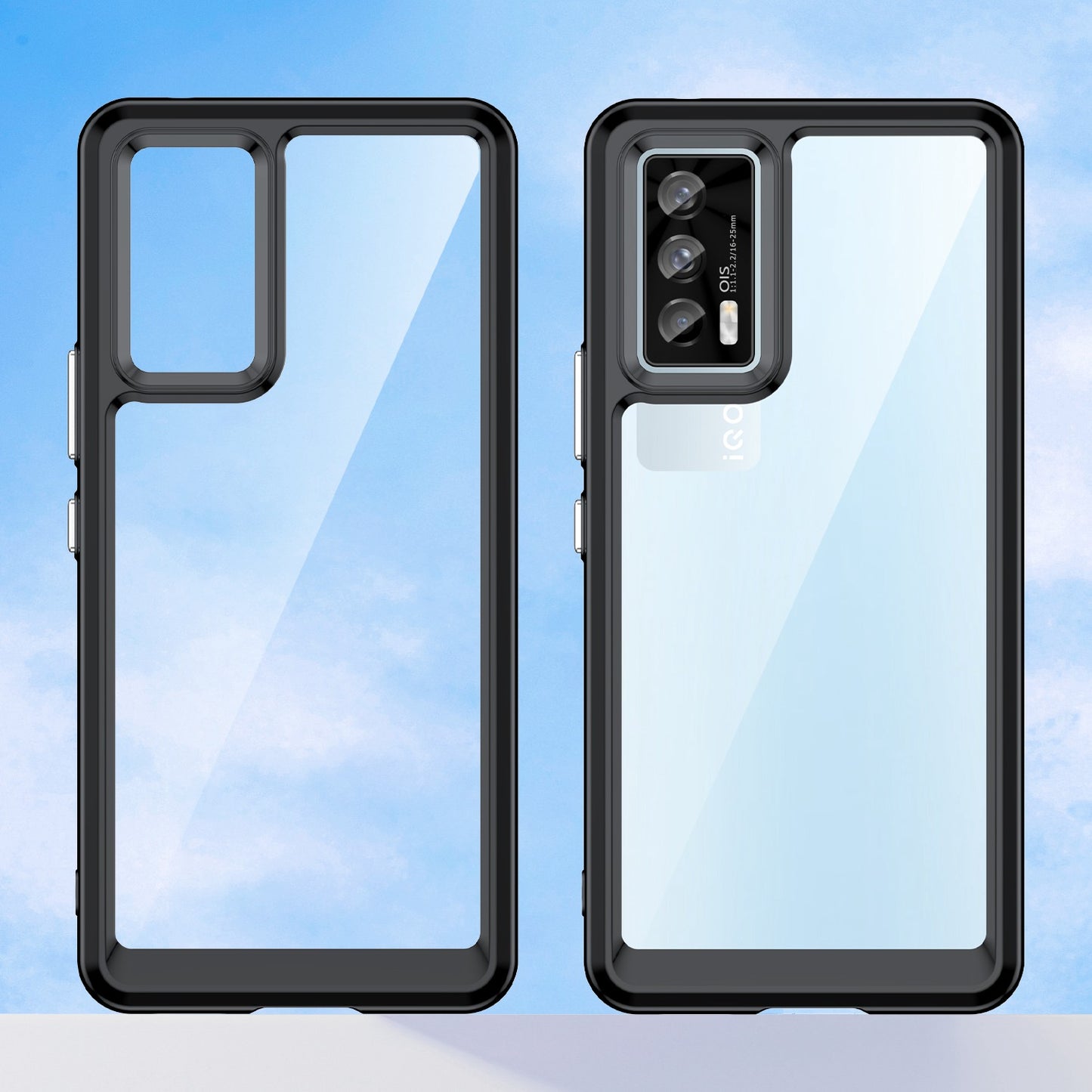 For vivo iQOO 7 (India) 5G/iQOO Neo5 Wear-resistant Anti-drop Transparent Back Case Hybrid Acrylic + TPU Mobile Phone Cover with Independent Buttons