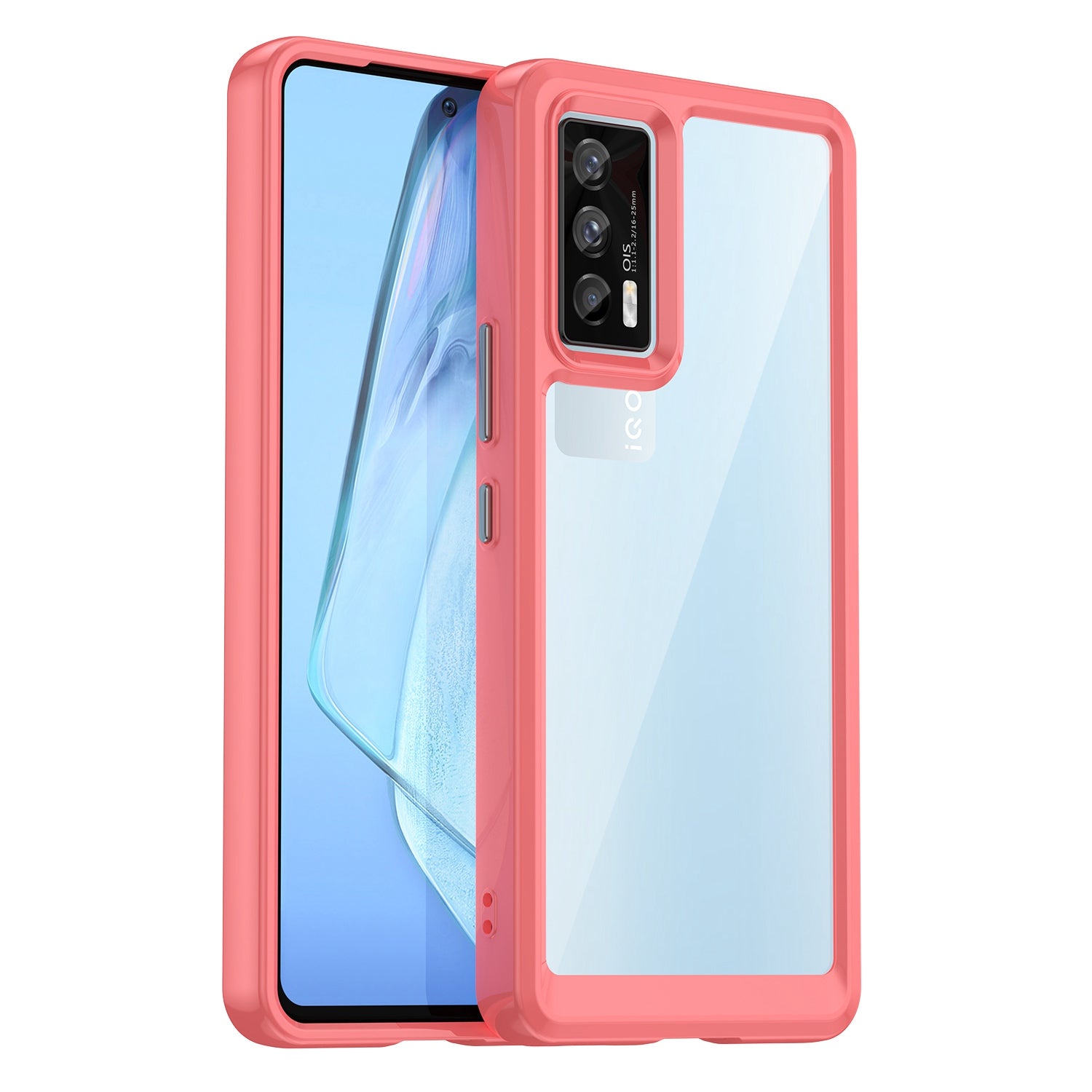 For vivo iQOO 7 (India) 5G/iQOO Neo5 Wear-resistant Anti-drop Transparent Back Case Hybrid Acrylic + TPU Mobile Phone Cover with Independent Buttons
