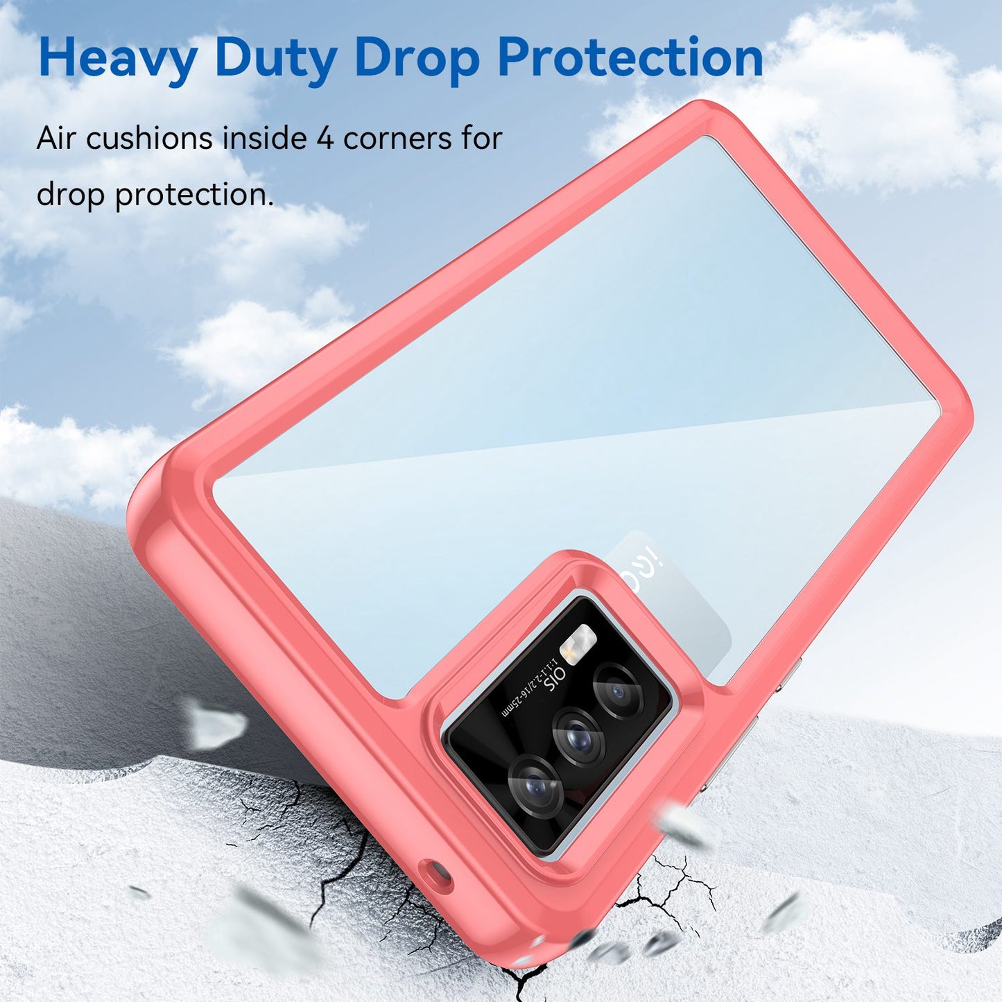 For vivo iQOO 7 (India) 5G/iQOO Neo5 Wear-resistant Anti-drop Transparent Back Case Hybrid Acrylic + TPU Mobile Phone Cover with Independent Buttons