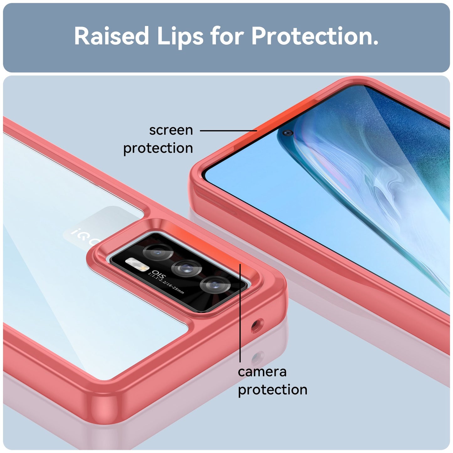 For vivo iQOO 7 (India) 5G/iQOO Neo5 Wear-resistant Anti-drop Transparent Back Case Hybrid Acrylic + TPU Mobile Phone Cover with Independent Buttons