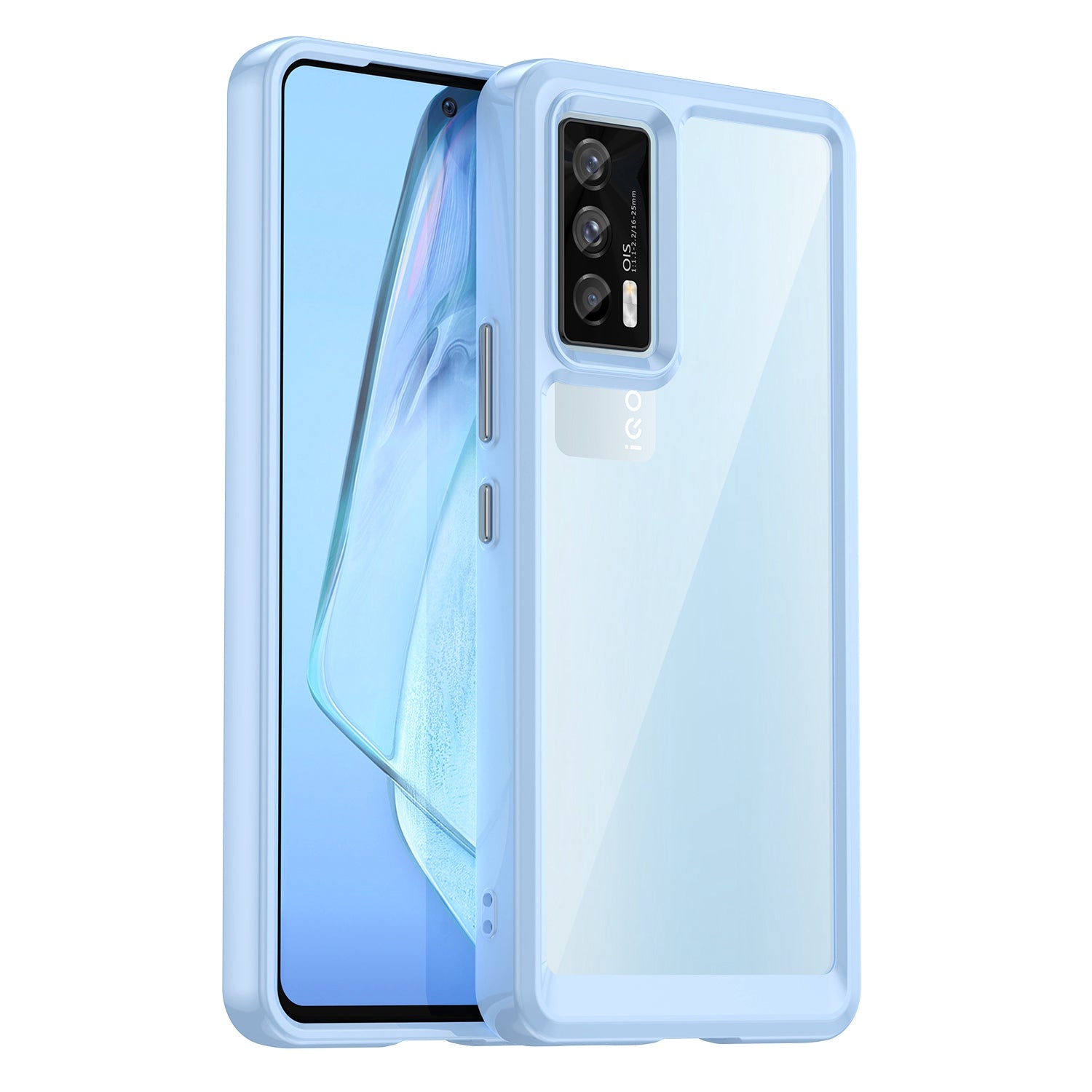 For vivo iQOO 7 (India) 5G/iQOO Neo5 Wear-resistant Anti-drop Transparent Back Case Hybrid Acrylic + TPU Mobile Phone Cover with Independent Buttons