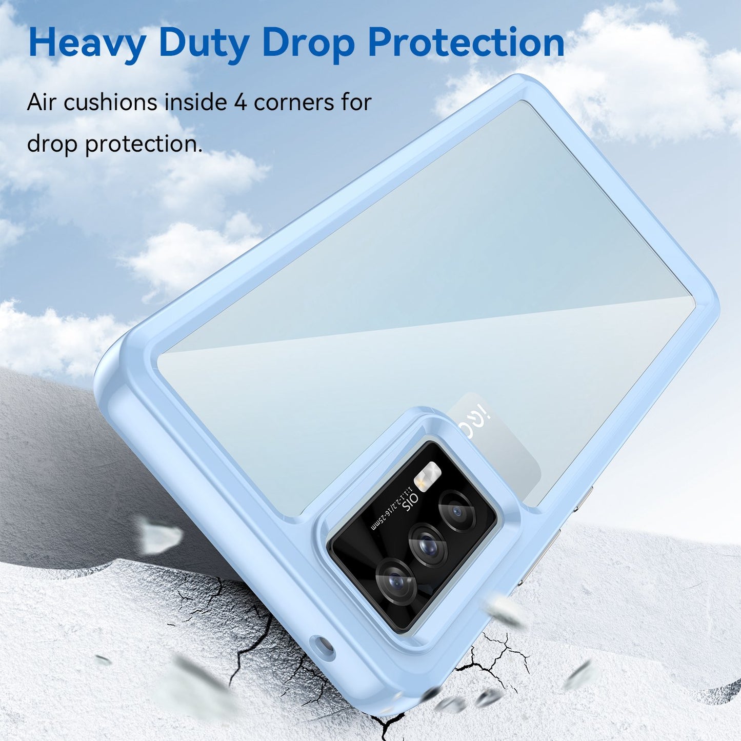 For vivo iQOO 7 (India) 5G/iQOO Neo5 Wear-resistant Anti-drop Transparent Back Case Hybrid Acrylic + TPU Mobile Phone Cover with Independent Buttons