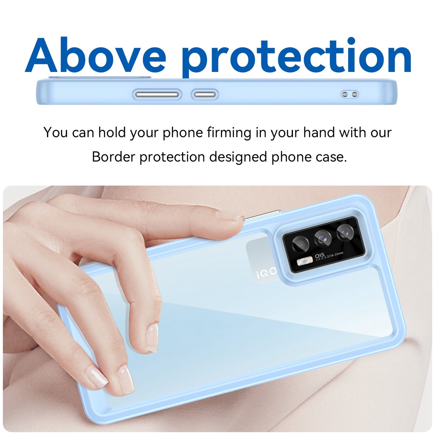 For vivo iQOO 7 (India) 5G/iQOO Neo5 Wear-resistant Anti-drop Transparent Back Case Hybrid Acrylic + TPU Mobile Phone Cover with Independent Buttons