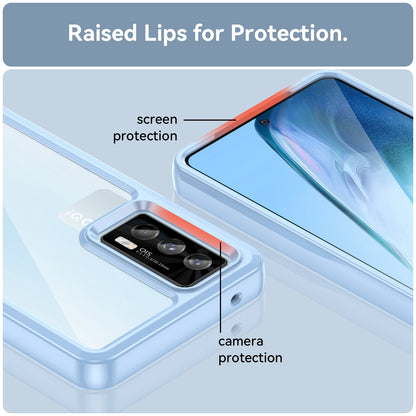 For vivo iQOO 7 (India) 5G/iQOO Neo5 Wear-resistant Anti-drop Transparent Back Case Hybrid Acrylic + TPU Mobile Phone Cover with Independent Buttons