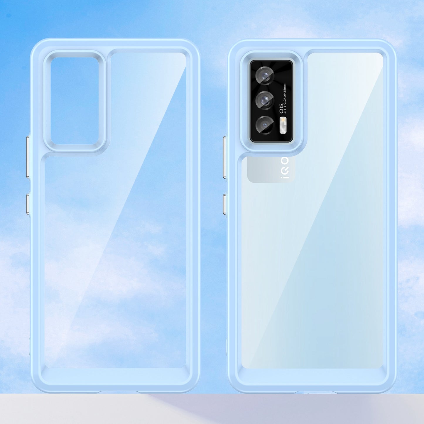 For vivo iQOO 7 (India) 5G/iQOO Neo5 Wear-resistant Anti-drop Transparent Back Case Hybrid Acrylic + TPU Mobile Phone Cover with Independent Buttons