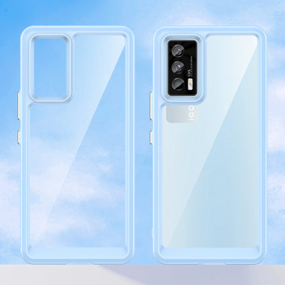 For vivo iQOO 7 (India) 5G/iQOO Neo5 Wear-resistant Anti-drop Transparent Back Case Hybrid Acrylic + TPU Mobile Phone Cover with Independent Buttons
