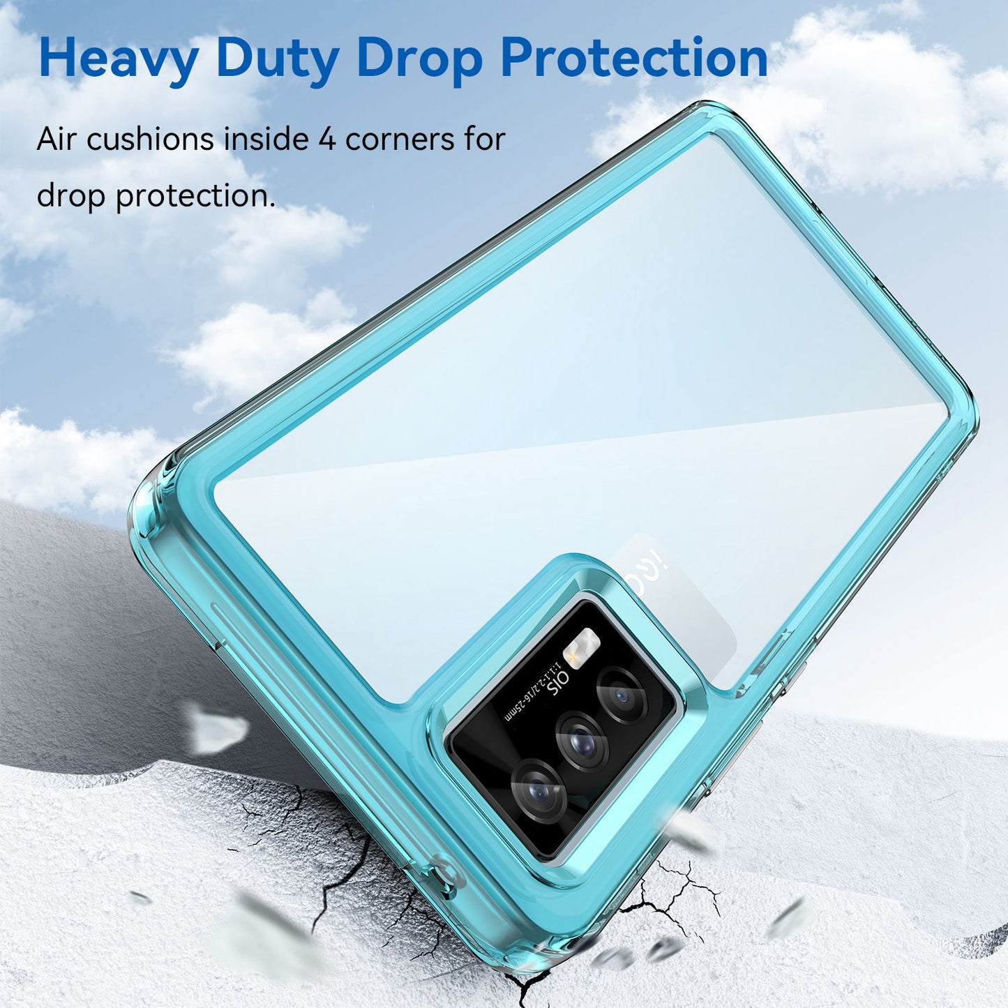 For vivo iQOO 7 (India) 5G/iQOO Neo5 Wear-resistant Anti-drop Transparent Back Case Hybrid Acrylic + TPU Mobile Phone Cover with Independent Buttons