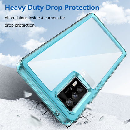 For vivo iQOO 7 (India) 5G/iQOO Neo5 Wear-resistant Anti-drop Transparent Back Case Hybrid Acrylic + TPU Mobile Phone Cover with Independent Buttons