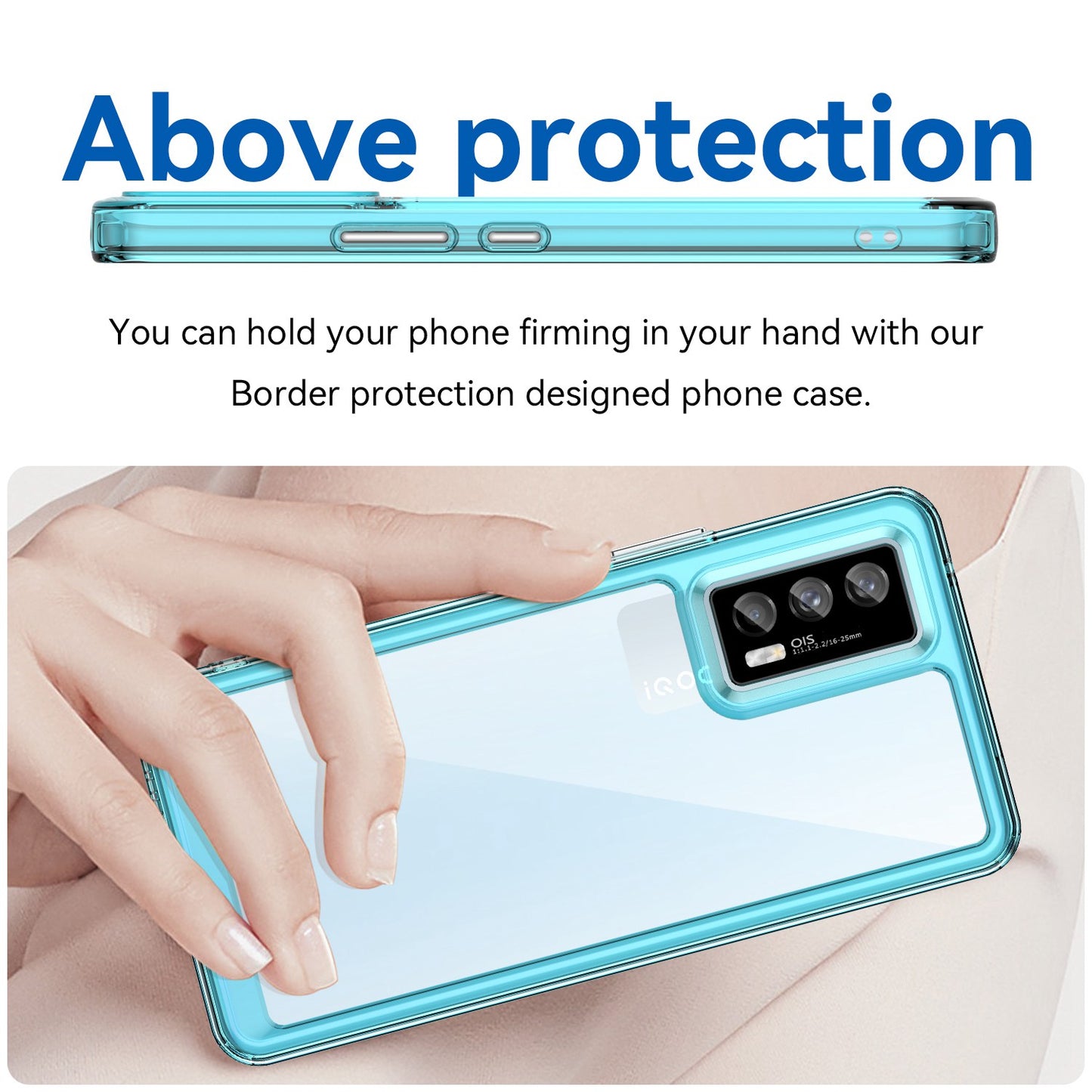 For vivo iQOO 7 (India) 5G/iQOO Neo5 Wear-resistant Anti-drop Transparent Back Case Hybrid Acrylic + TPU Mobile Phone Cover with Independent Buttons