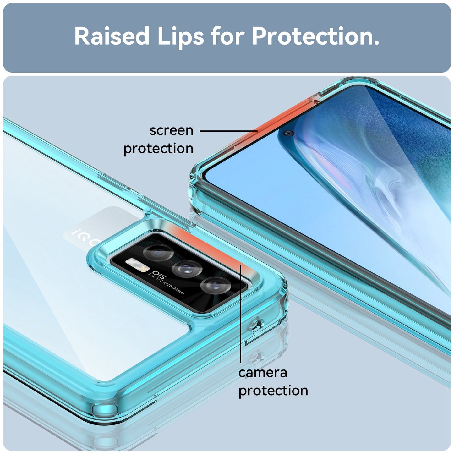 For vivo iQOO 7 (India) 5G/iQOO Neo5 Wear-resistant Anti-drop Transparent Back Case Hybrid Acrylic + TPU Mobile Phone Cover with Independent Buttons