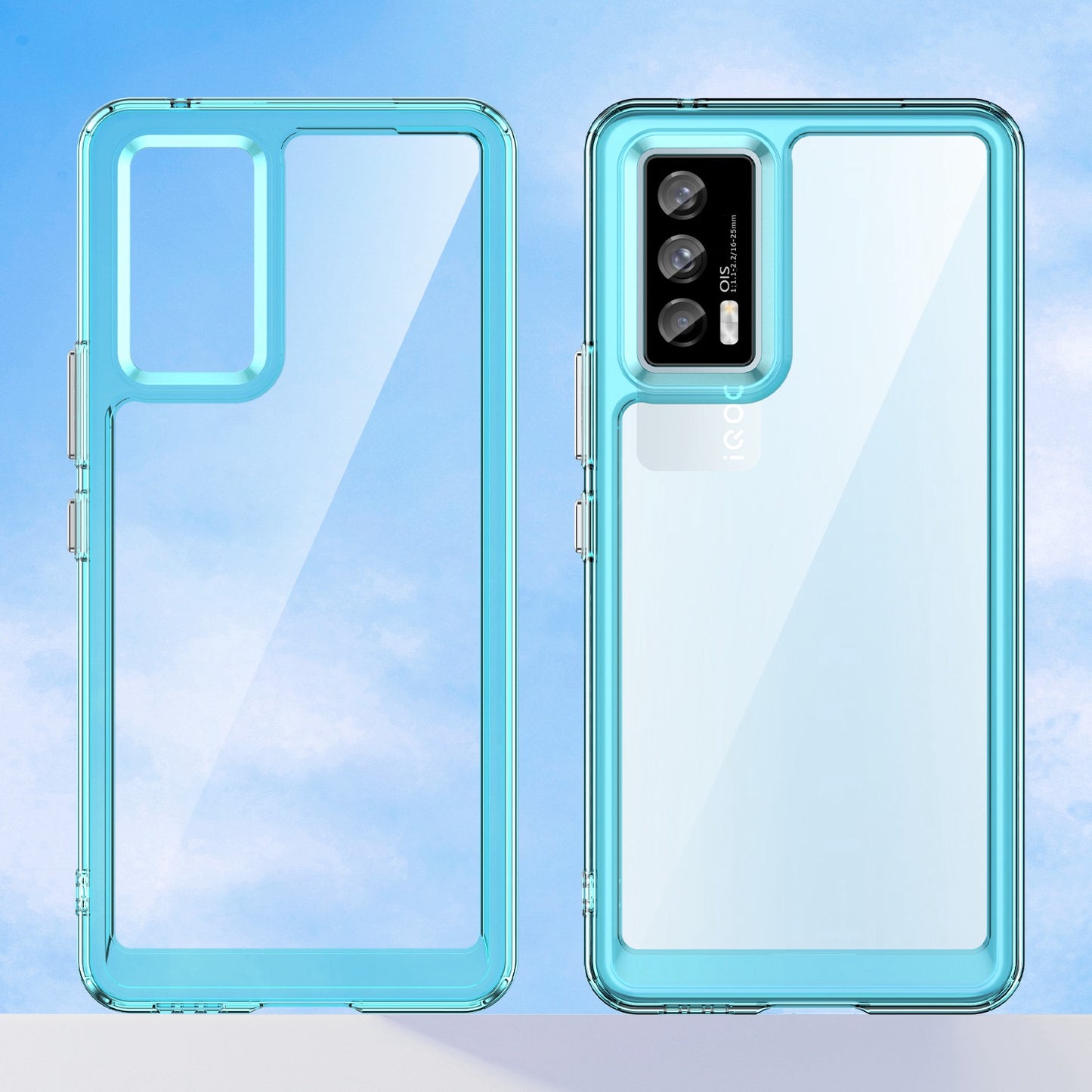 For vivo iQOO 7 (India) 5G/iQOO Neo5 Wear-resistant Anti-drop Transparent Back Case Hybrid Acrylic + TPU Mobile Phone Cover with Independent Buttons