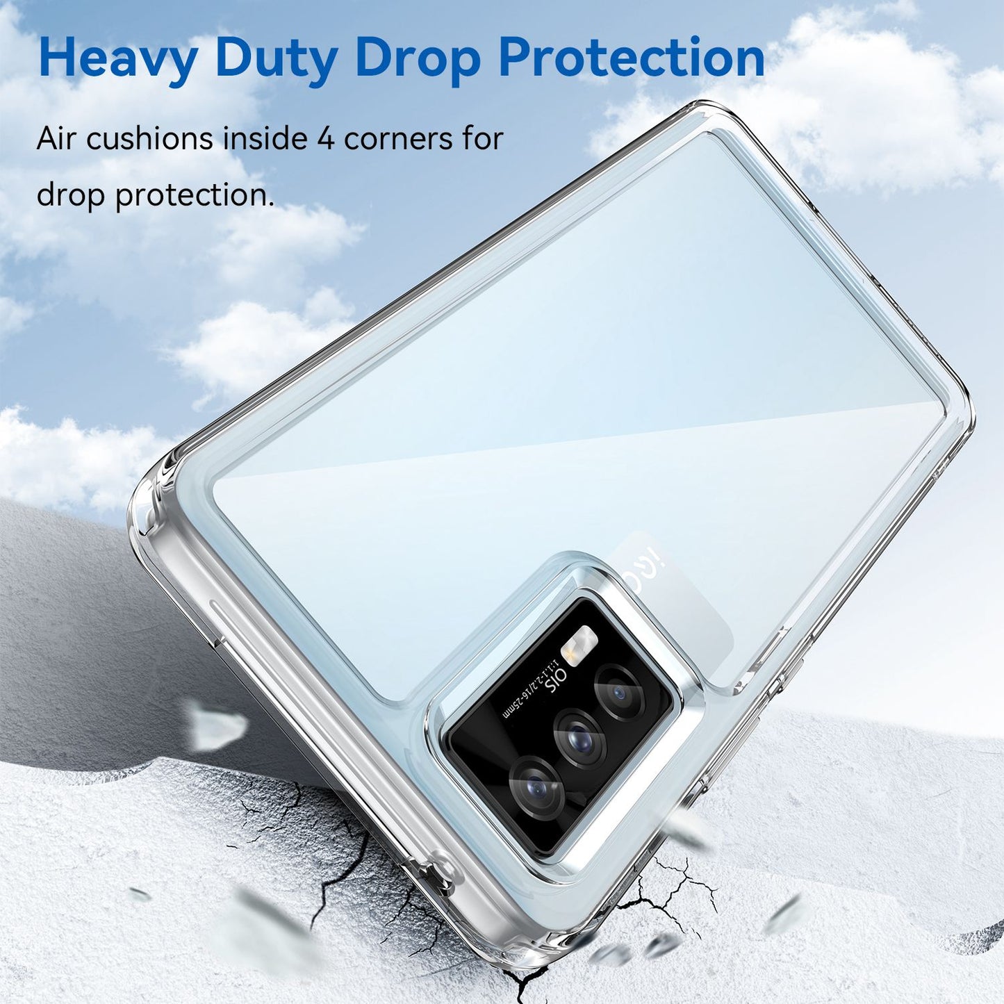 For vivo iQOO 7 (India) 5G/iQOO Neo5 Wear-resistant Anti-drop Transparent Back Case Hybrid Acrylic + TPU Mobile Phone Cover with Independent Buttons