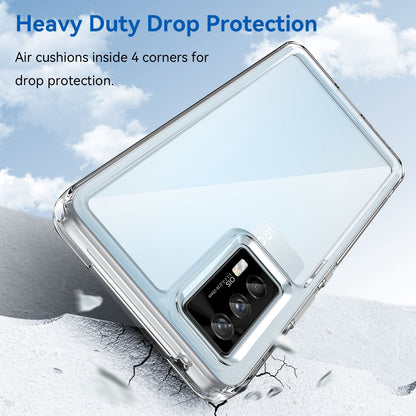 For vivo iQOO 7 (India) 5G/iQOO Neo5 Wear-resistant Anti-drop Transparent Back Case Hybrid Acrylic + TPU Mobile Phone Cover with Independent Buttons