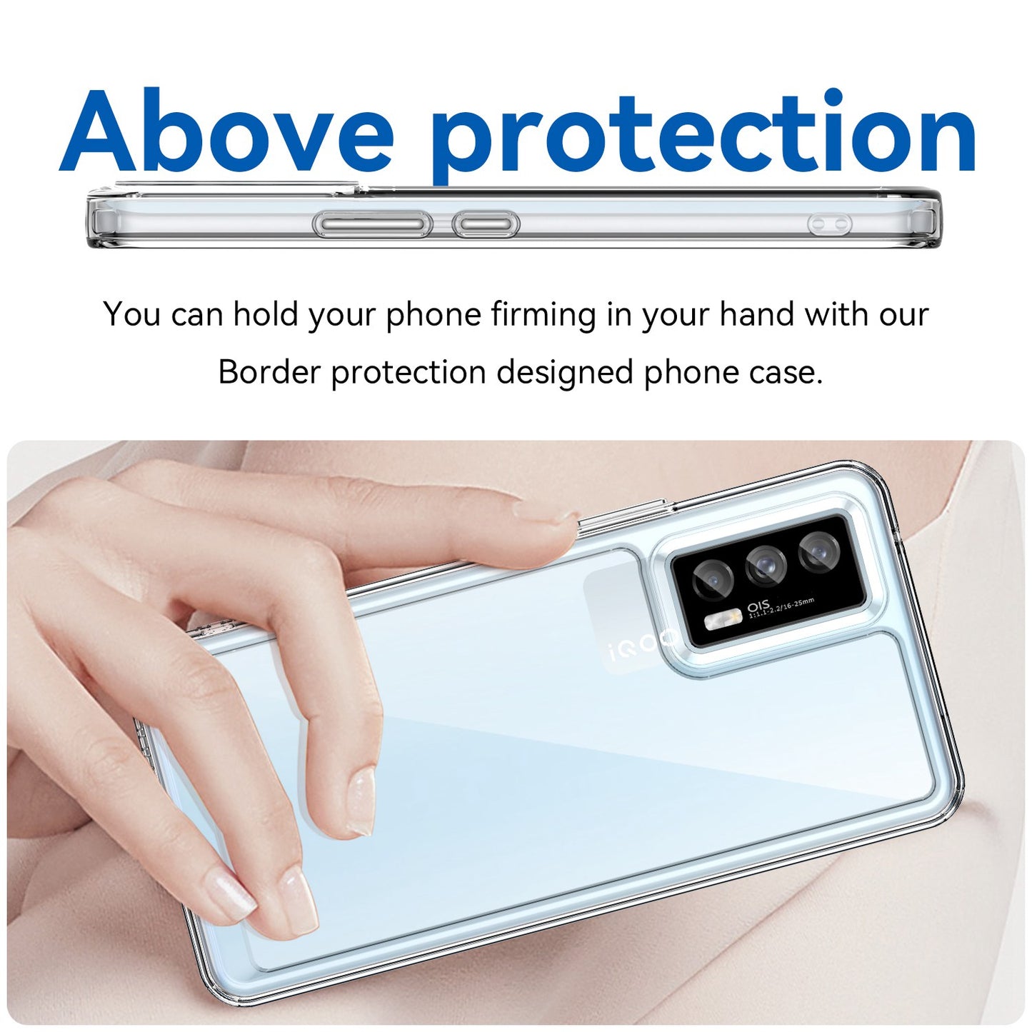For vivo iQOO 7 (India) 5G/iQOO Neo5 Wear-resistant Anti-drop Transparent Back Case Hybrid Acrylic + TPU Mobile Phone Cover with Independent Buttons