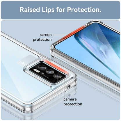 For vivo iQOO 7 (India) 5G/iQOO Neo5 Wear-resistant Anti-drop Transparent Back Case Hybrid Acrylic + TPU Mobile Phone Cover with Independent Buttons