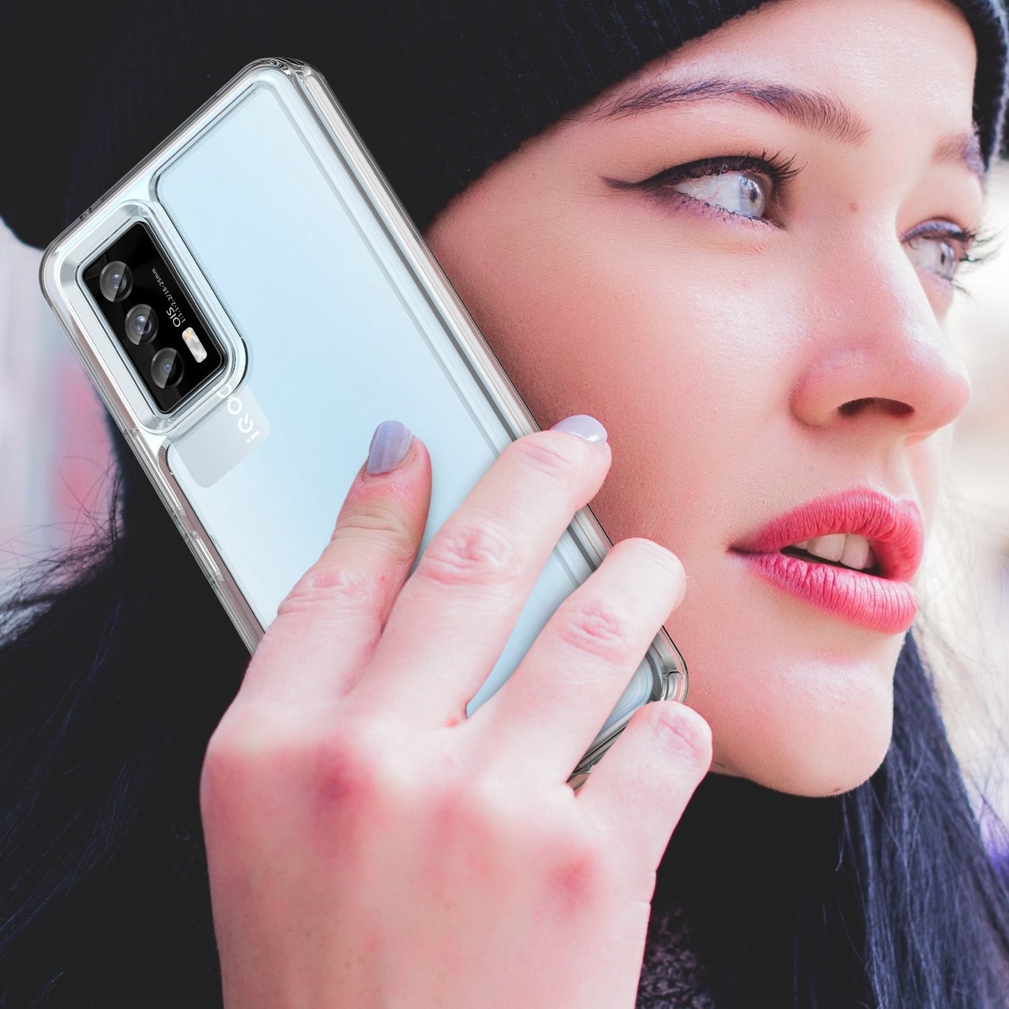 For vivo iQOO 7 (India) 5G/iQOO Neo5 Wear-resistant Anti-drop Transparent Back Case Hybrid Acrylic + TPU Mobile Phone Cover with Independent Buttons