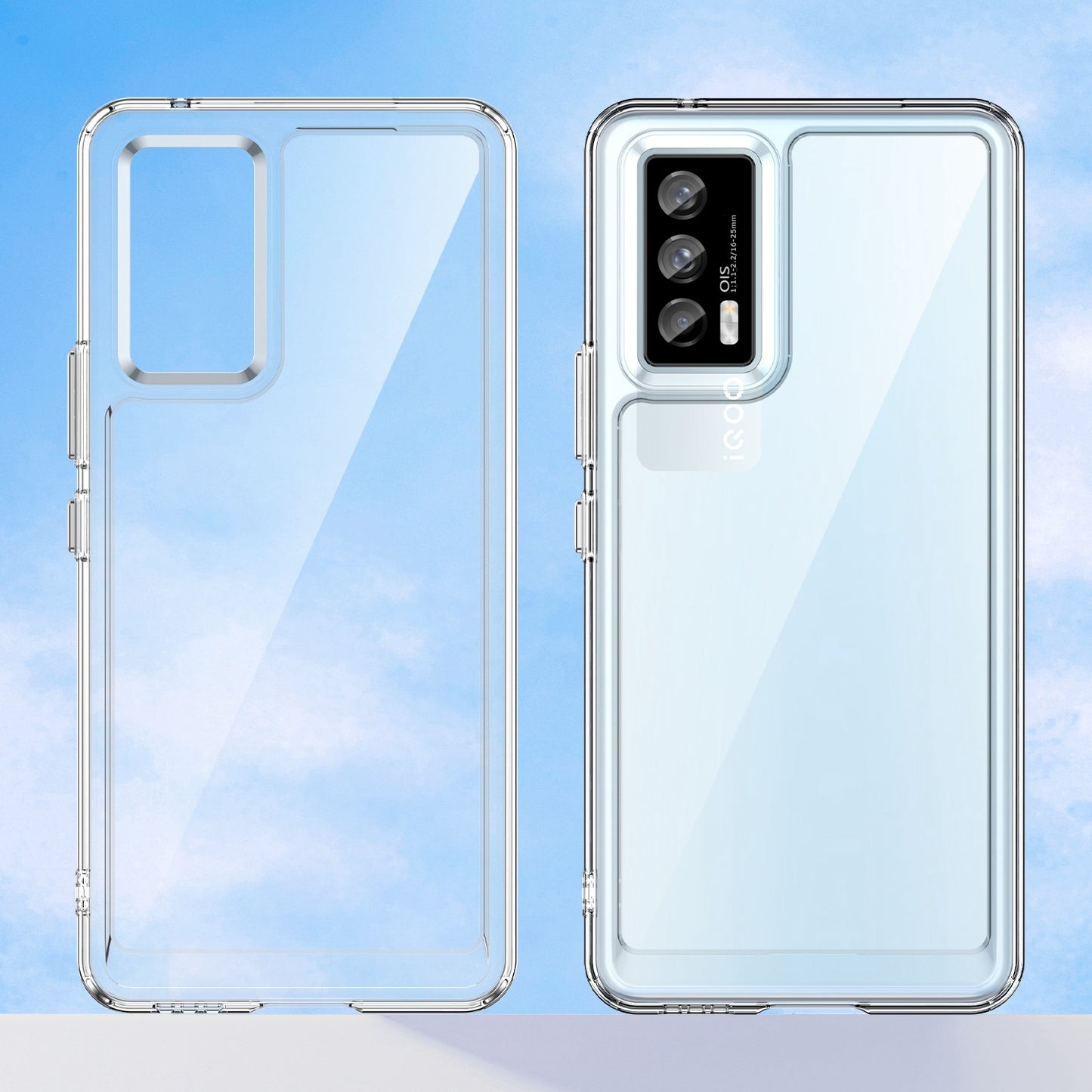 For vivo iQOO 7 (India) 5G/iQOO Neo5 Wear-resistant Anti-drop Transparent Back Case Hybrid Acrylic + TPU Mobile Phone Cover with Independent Buttons
