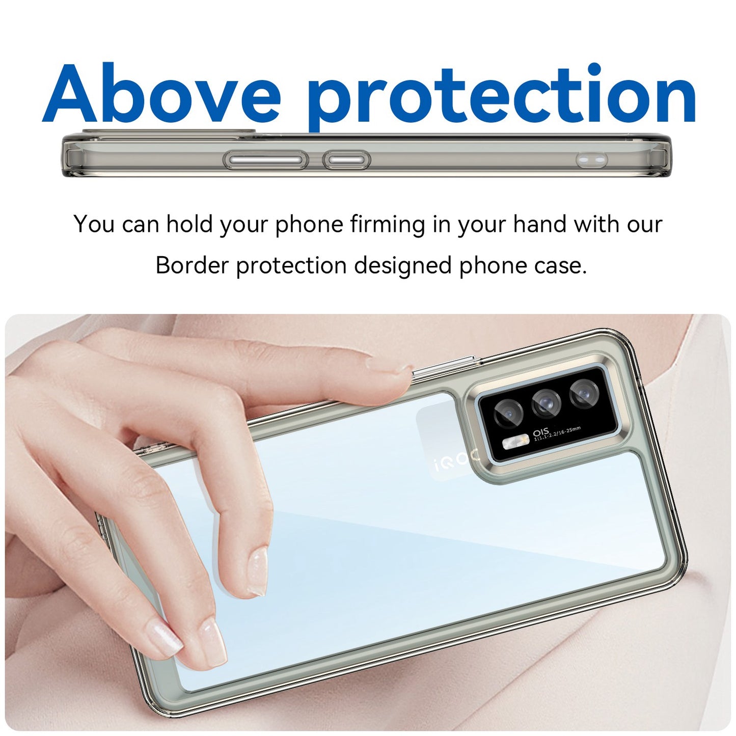 For vivo iQOO 7 (India) 5G/iQOO Neo5 Wear-resistant Anti-drop Transparent Back Case Hybrid Acrylic + TPU Mobile Phone Cover with Independent Buttons