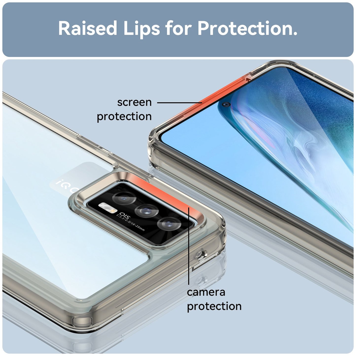 For vivo iQOO 7 (India) 5G/iQOO Neo5 Wear-resistant Anti-drop Transparent Back Case Hybrid Acrylic + TPU Mobile Phone Cover with Independent Buttons