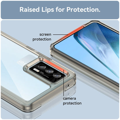For vivo iQOO 7 (India) 5G/iQOO Neo5 Wear-resistant Anti-drop Transparent Back Case Hybrid Acrylic + TPU Mobile Phone Cover with Independent Buttons