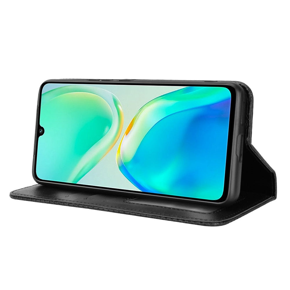 Retro Surface Anti-Fall Case for vivo S15e 5G Wallet Phone Case Leather Mobile Phone Protector with Stand
