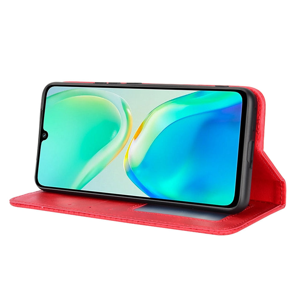 Retro Surface Anti-Fall Case for vivo S15e 5G Wallet Phone Case Leather Mobile Phone Protector with Stand