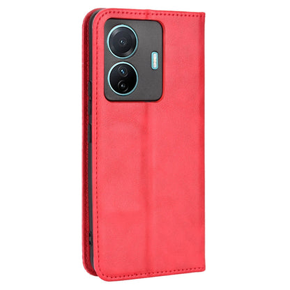 Retro Surface Anti-Fall Case for vivo S15e 5G Wallet Phone Case Leather Mobile Phone Protector with Stand