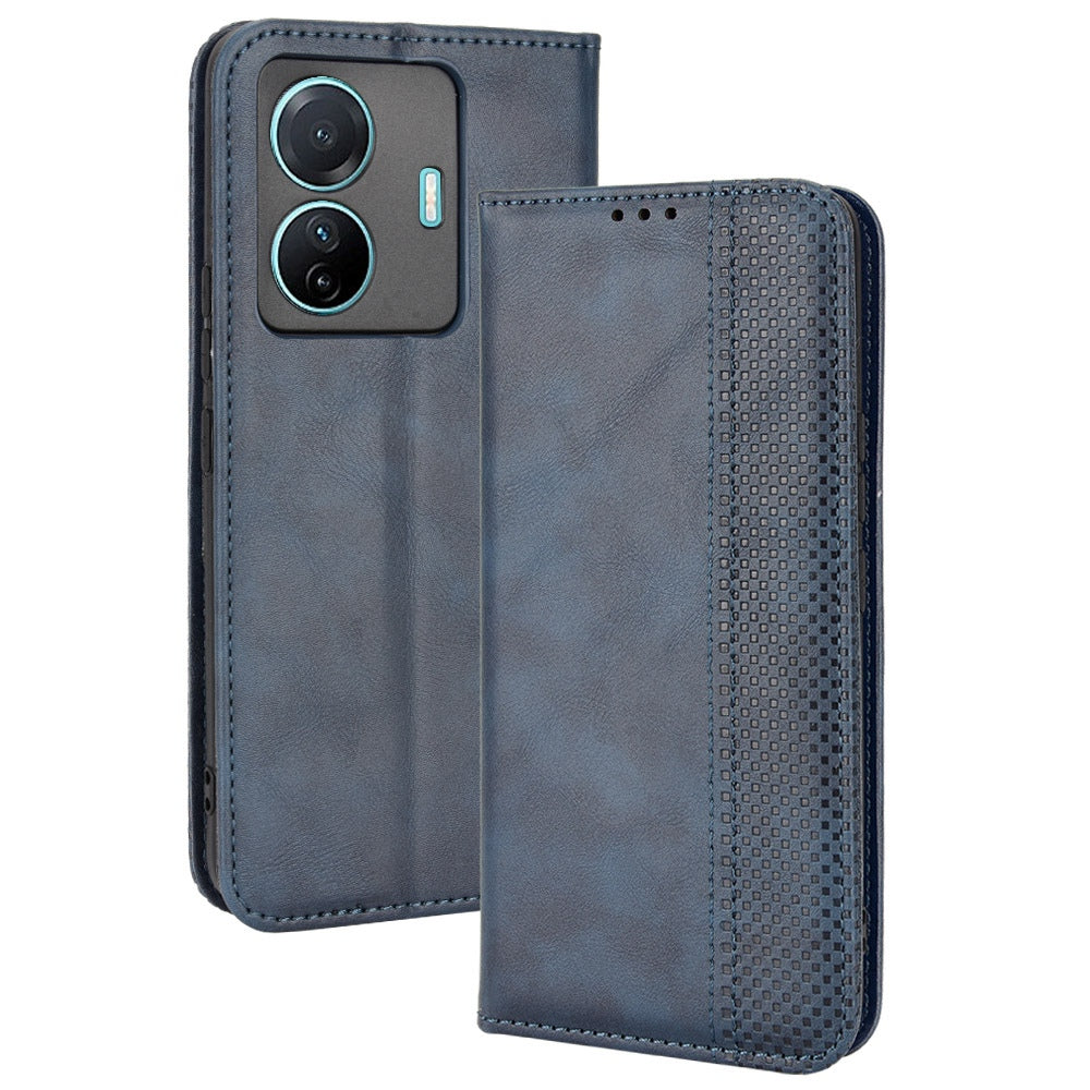 Retro Surface Anti-Fall Case for vivo S15e 5G Wallet Phone Case Leather Mobile Phone Protector with Stand