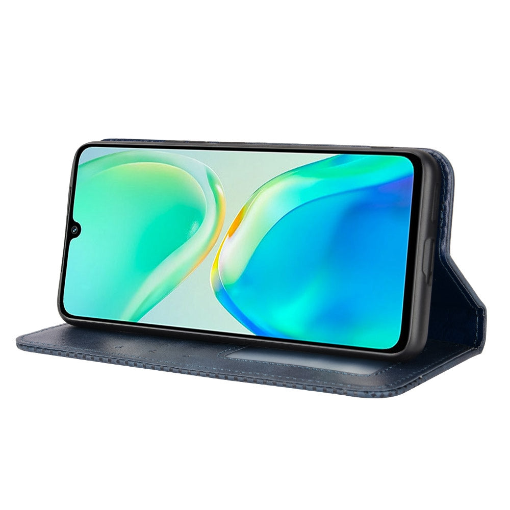 Retro Surface Anti-Fall Case for vivo S15e 5G Wallet Phone Case Leather Mobile Phone Protector with Stand