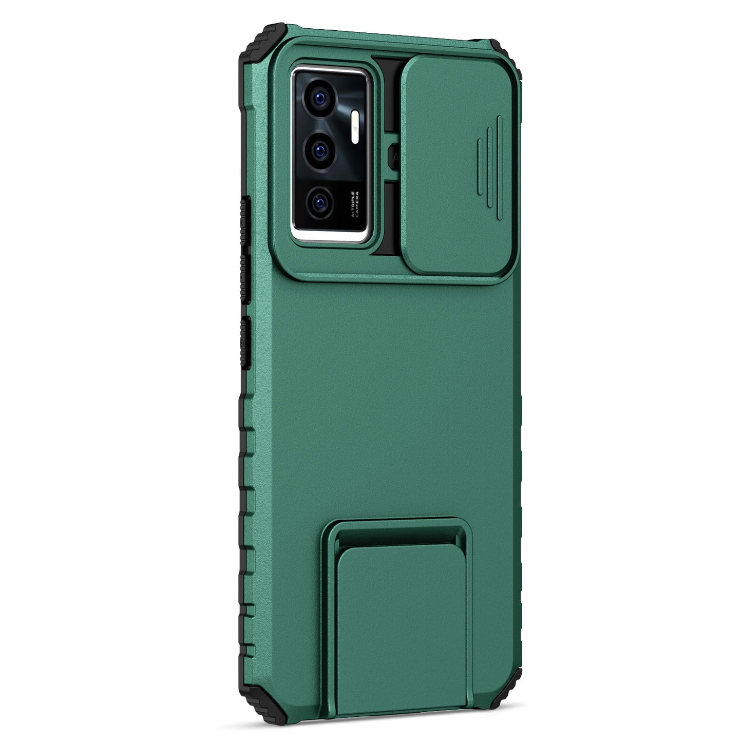 Protective Phone Case for vivo V23e 5G/S10e 5G Kickstand PC + TPU Cover with Sliding Camera Protection
