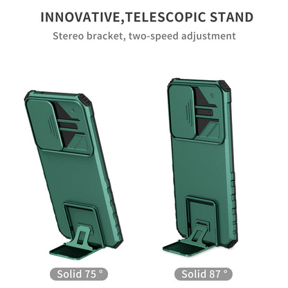 Protective Phone Case for vivo V23e 5G/S10e 5G Kickstand PC + TPU Cover with Sliding Camera Protection