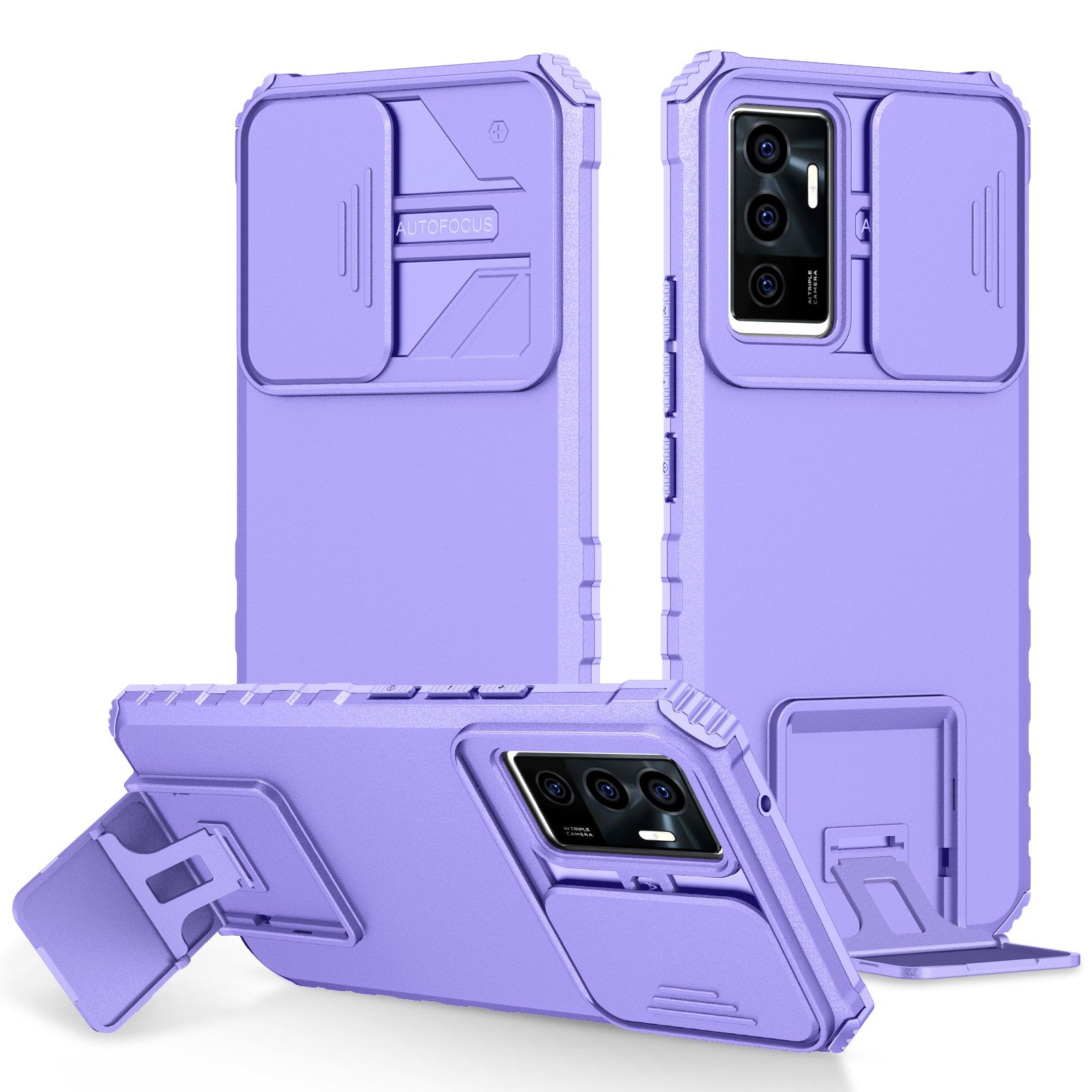 Protective Phone Case for vivo V23e 5G/S10e 5G Kickstand PC + TPU Cover with Sliding Camera Protection