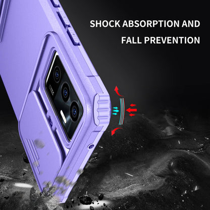 Protective Phone Case for vivo V23e 5G/S10e 5G Kickstand PC + TPU Cover with Sliding Camera Protection