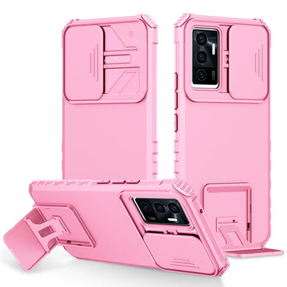 Protective Phone Case for vivo V23e 5G/S10e 5G Kickstand PC + TPU Cover with Sliding Camera Protection