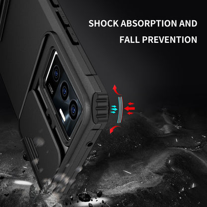 Protective Phone Case for vivo V23e 5G/S10e 5G Kickstand PC + TPU Cover with Sliding Camera Protection