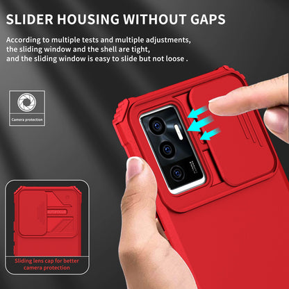 Protective Phone Case for vivo V23e 5G/S10e 5G Kickstand PC + TPU Cover with Sliding Camera Protection