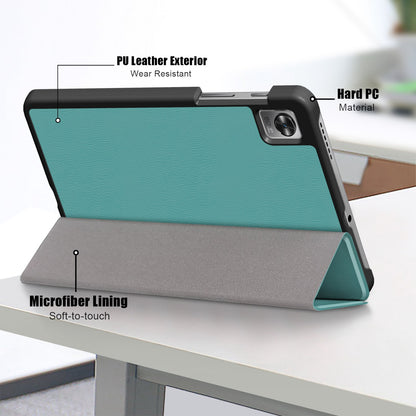 Tablet Covering Shell for Realme Pad Mini PC+PU Leather Trifold Stand Cover Well-protected Flip Tablet Case