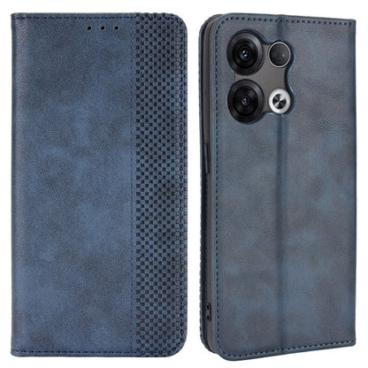 Retro Texture Magnetic Absorption Leather Case for Oppo Reno8 Pro 5G, Viewing Stand Wallet Protective Cover