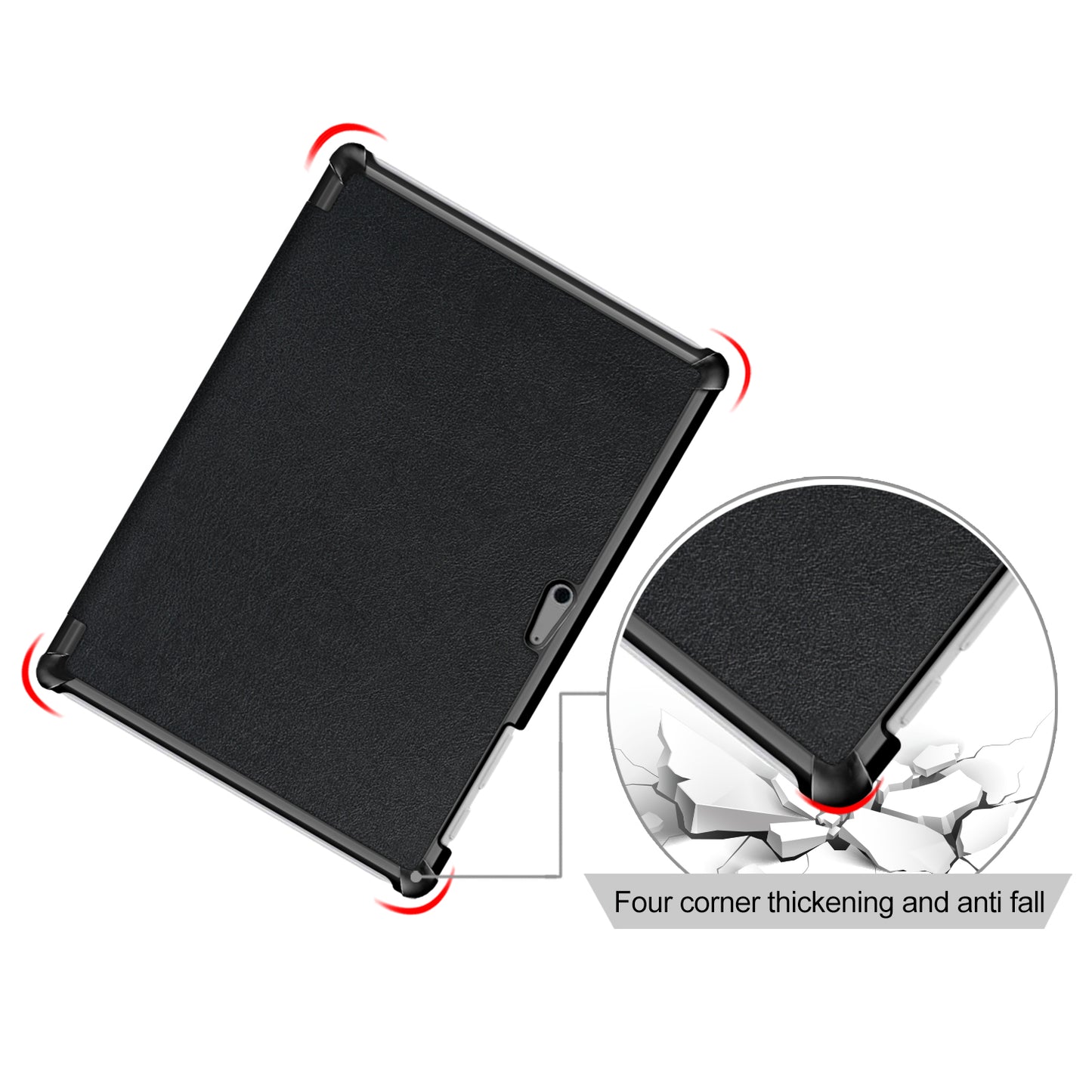 Tri-fold Stand Flip Leather Protective Case for Microsoft Surface Go