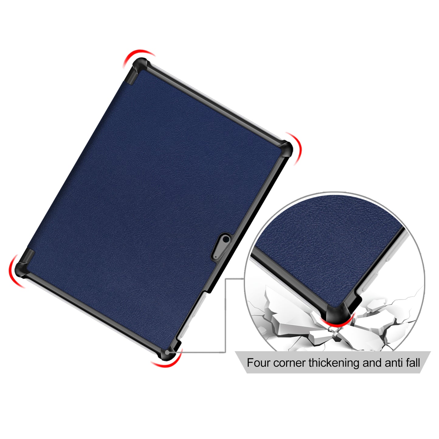 Tri-fold Stand Flip Leather Protective Case for Microsoft Surface Go