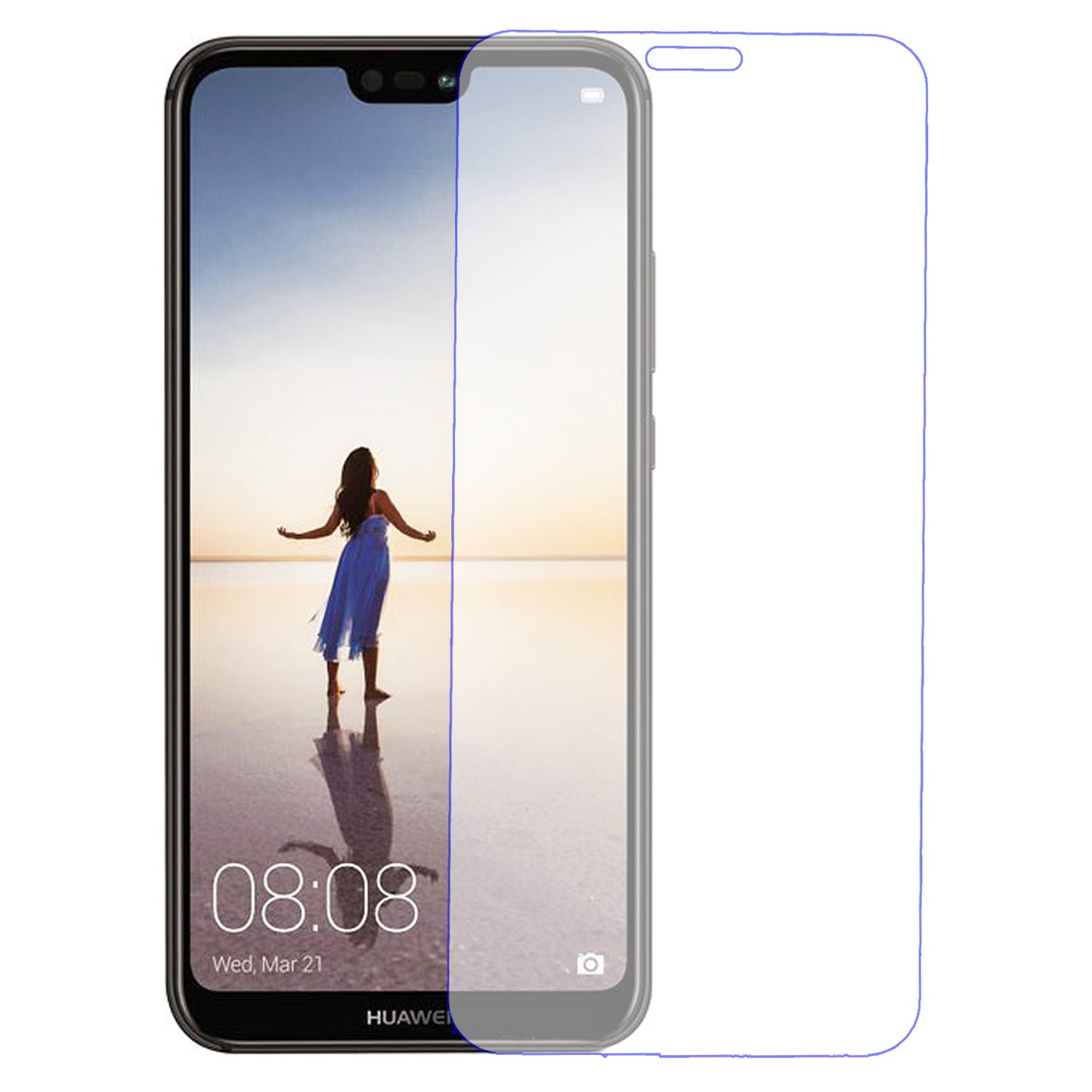 For Huawei P20 Lite / Nova 3e (China) Scratch Resistant Screen Protector 0.3mm Tempered Glass Film with Arc Edge