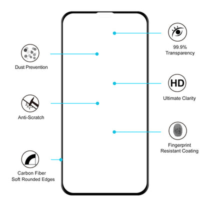 HAT PRINCE 0.2mm 3D Curved Carbon Fiber Tempered Glass Full Size Screen Protector for iPhone (2019) 6.1" / XR 6.1 inch
