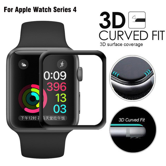 3D Full Covering 9H Scratch-proof Tempered Glass Screen Protector for Apple Watch Series 4 44mm