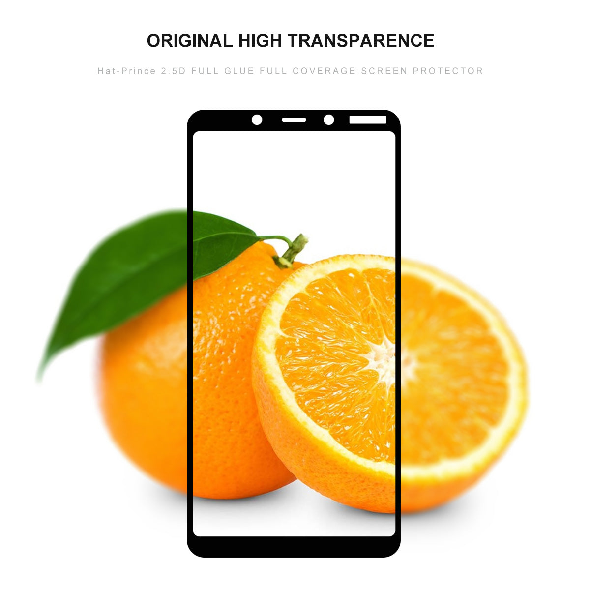 HAT PRINCE for Nokia 3.1 Plus Full Glue  Full Coverage Tempered Glass Screen Protector 0.26mm 9H 2.5D Arc Edge
