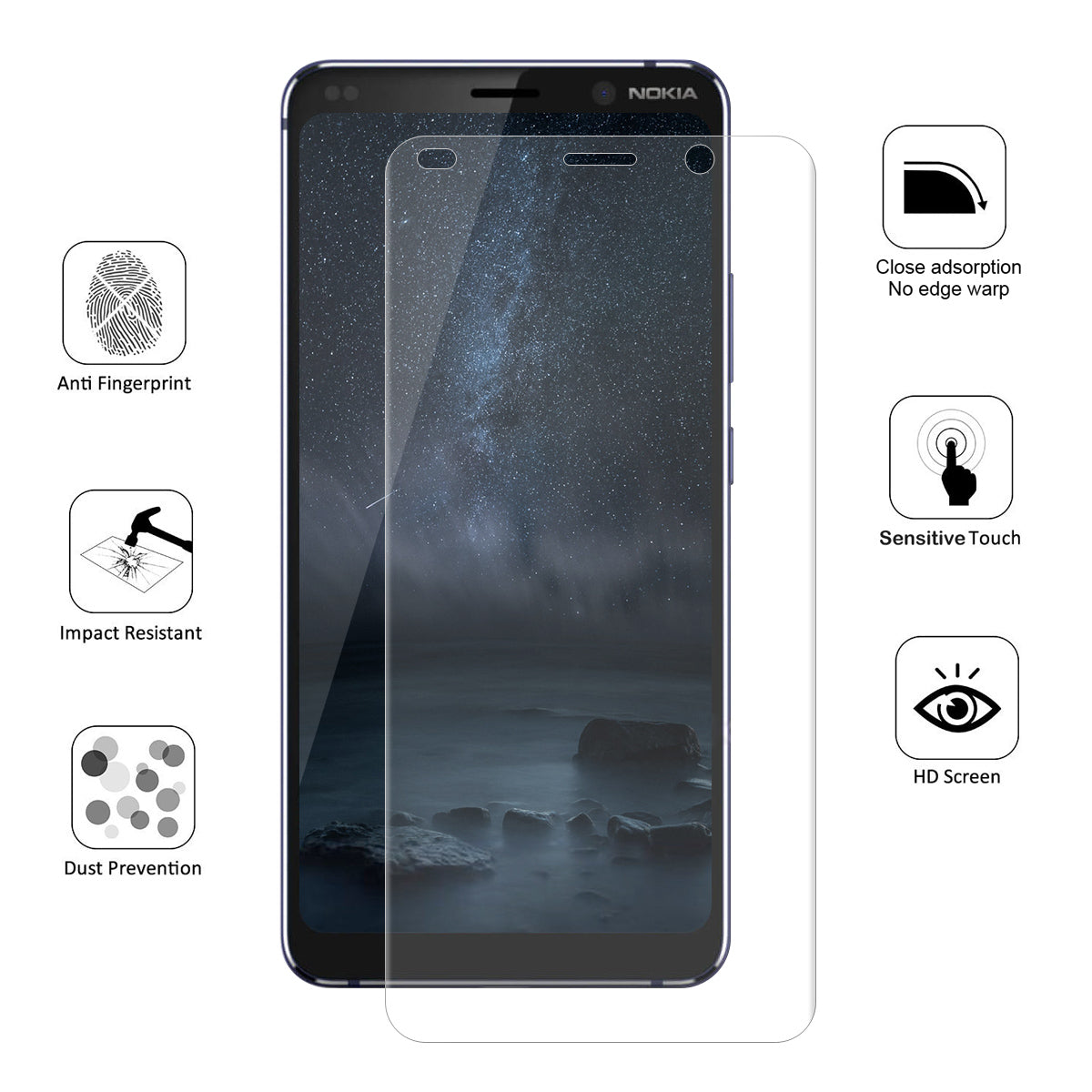 HAT PRINCE 3D Full Covering Soft Screen Protector Film for Nokia 9 PureView