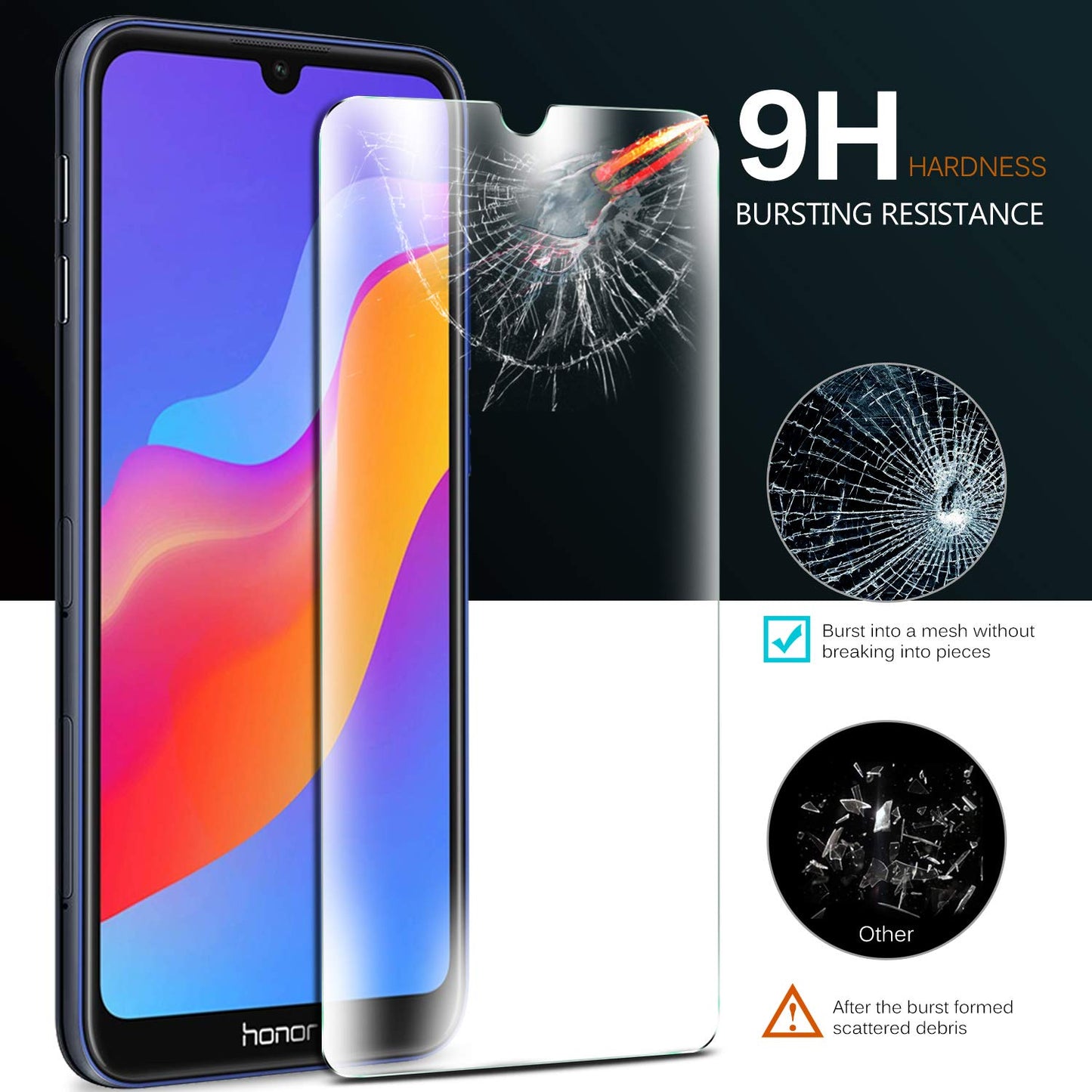 0.25D Arc Edge Tempered Glass Screen Phone Film for Huawei Y6 Prime (2019) / Huawei Y6 2019